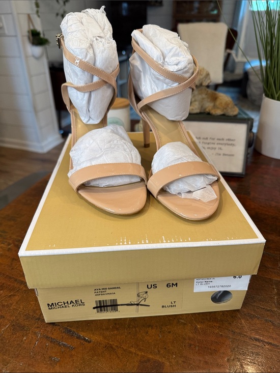 Michael Kors Shoes - Michael Kors Nude Patent Strappy High Heel Sandals
